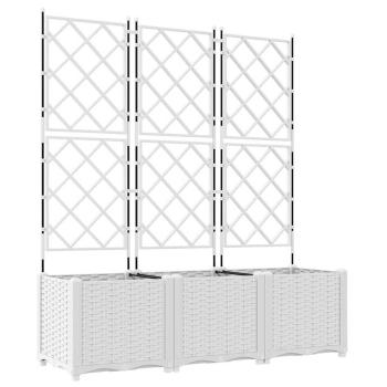 Gartenpflanzer mit Trellis 3 Stk Weiß 120x40x143 cm