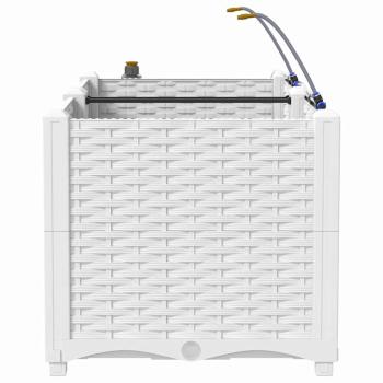 Gartenpflanzgefäße mit Bewässerungssystem 2 Stück Weiß