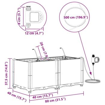 Gartenpflanzgefäße mit Bewässerungssystem 2 Stück Weiß