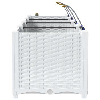 Gartenpflanzkübel mit Bewässerungssystem 3 Stück Weiß