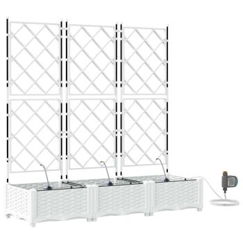 Gartenpflanzer mit Bewässerungssystem 3 Stück Weiß