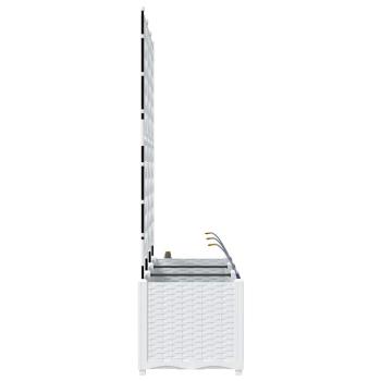 Gartenpflanzkästen mit Bewässerungssystem 3 Stk Weiß