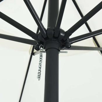 Garten-Schirm ø395x245 cm Sand Weiß