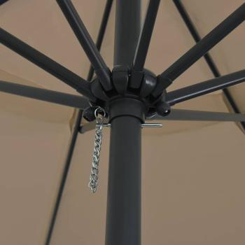 Gartenparasol Ø395x245 cm Taupe
