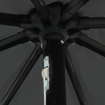 Garten-Schirm mit LED-Lichtern ø395x245 cm in Anthrazit