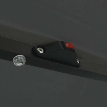 Garten-Schirm mit LED-Lichtern ø395x245 cm in Anthrazit