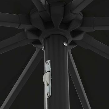 Garten-Sonnenschirm mit LED-Lichtern ø395x245 cm, Schwarz