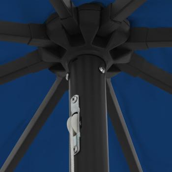 Gartenparasol mit LED-Lichtern Ø395x245 cm Azurblau