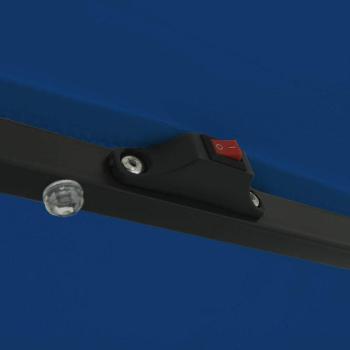 Gartenparasol mit LED-Lichtern Ø395x245 cm Azurblau