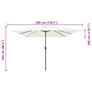 Quadrat Gartenparasol 295x245 cm Sandweiß