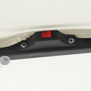 Quadrat Gartenparasol mit LED-Lichtern 295x245 cm Sandweiß