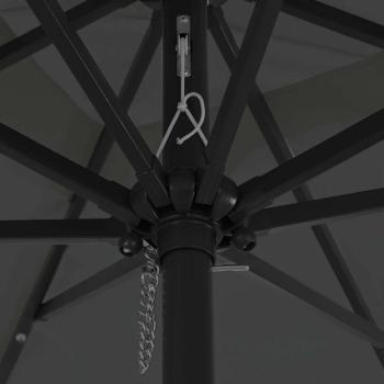 Quadratischer Gartenparasol mit LED-Lichtern 295x245 cm in Anthrazit