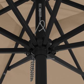 Quadrat-Gartenregenschirm mit LED-Lichtern 295x245 cm Taupe