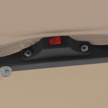 Quadrat-Gartenregenschirm mit LED-Lichtern 295x245 cm Taupe