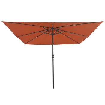 Quadratischer Gartenpoller mit LED-Lichtern 295x245 cm Terrakotta