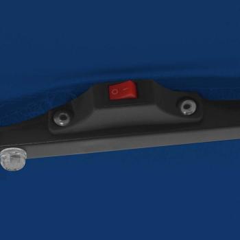 Quadratischer Gartenschirm mit LED-Lichtern 295x245 cm Himmelblau