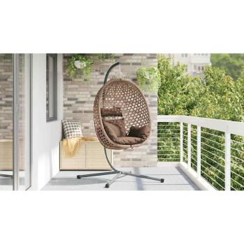Hängendes Ei-Stuhl Poly-Rattan 104 x 100 x 191 cm Kaffeebraun