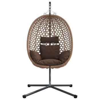 Hängendes Ei-Stuhl Poly-Rattan 104 x 100 x 191 cm Kaffeebraun
