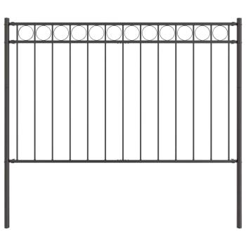 Zaunpaneele mit Kreis Grau Stahl 1,7 x 0,8 m Robust Zaunpanel