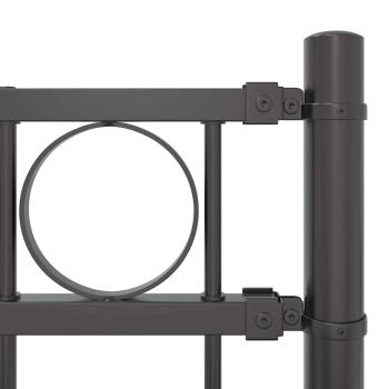 Zaunpaneele mit Kreis Grau Stahl 1,7 x 0,8 m Robust Zaunpanel