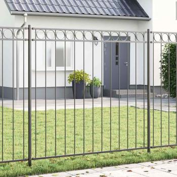 ARDEBO.de - Gartenzaun Grau 1,7x1,5 m Stahl