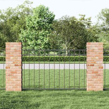 Zaunpaneel grau 1,7x1 m aus Stahl