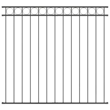 Grauer Stahlzaun 1,7 x 1,5 m
