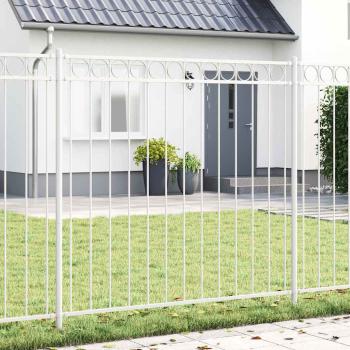 ARDEBO.de - Gartenzaun Weiß 1,7x1,5 m aus Stahl
