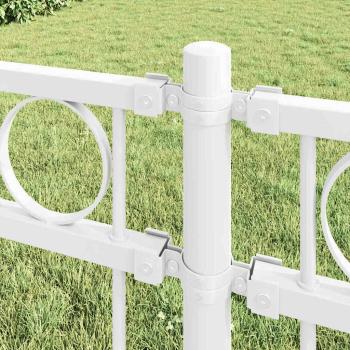 Gartenzaun Weiß 1,7x1,5 m aus Stahl