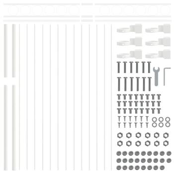 Gartenzaun Weiß 1,7x1,5 m aus Stahl