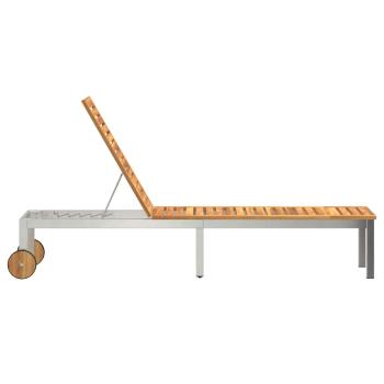 Sonnenliege Massivholz Akazienholz mit Metallrahmen Standard