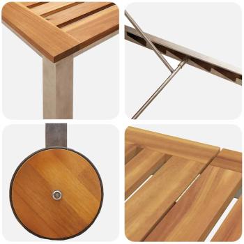 Sonnenliege Massivholz Akazienholz mit Metallrahmen Standard