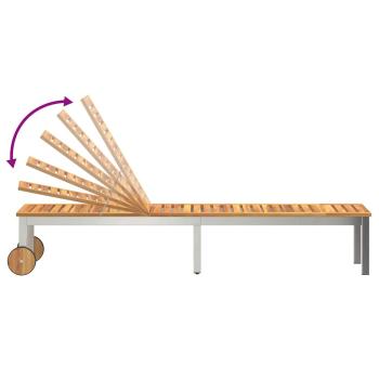 Sonnenliege Massivholz Akazienholz mit Metallrahmen Standard
