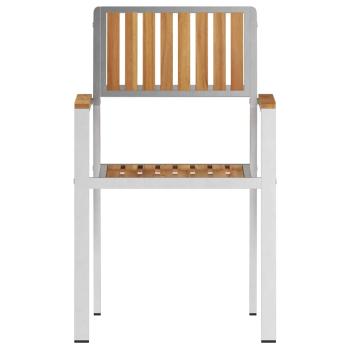 Gartenstühle Set Silber Teakholz Standard Ergonomisch