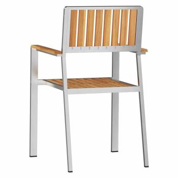 Gartenstühle Set Silber Teakholz Standard Ergonomisch