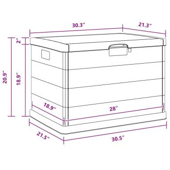 Garten Aufbewahrungsbox - Anthrazit, 77.5 x 54.5 x 53 cm, Kunststoff, 170 L