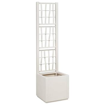 ARDEBO.de - Gartenpflanzer mit Gitter Weiß 36x36x140 cm PP