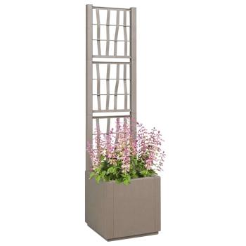 Gartenpflanzer mit Rankgitter, hellbraun, 36x36x140 cm, PP
