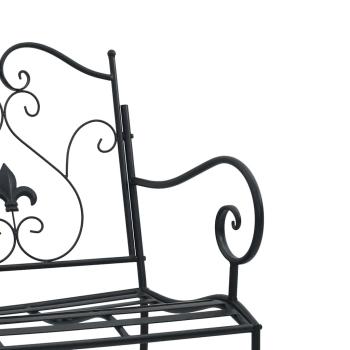 Außenbank Schwarz Metall Standard Robust Gartenbank