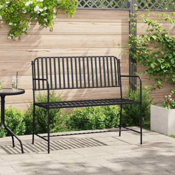 ARDEBO.de - Gartenbank Schwarz Metall Standard Langlebig Gartenbank