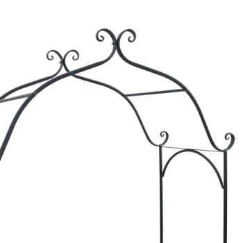 Schwarze Gartenbank Schwarz Metall Groß Dekorative Intarsien