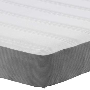 Bettmatratze mit Matratze Hellgrau 120 x 190 cm Stoff