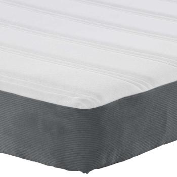 Bettmatratze mit Matratze Grau 180 x 200 cm Stoff