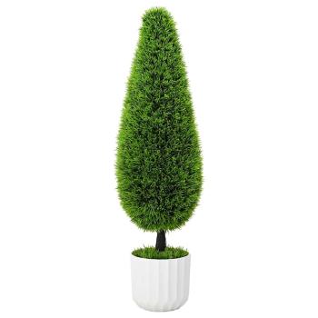 ARDEBO.de - Künstliche Pflanze Topiary Kiefer mit Topf 24x90 cm Grün