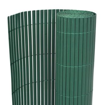 ARDEBO.de - Doppelseitiger Gartenzaun PVC 150x500 cm Grau Grün PVC 150x300 cm