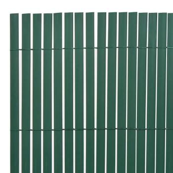 Doppelseitiger Gartenzaun PVC 150x500 cm Grau Grün PVC 150x300 cm