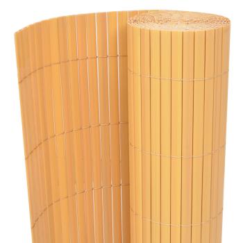 ARDEBO.de - Doppelseitiger Gartenzaun PVC 150x500 cm Grau Gelb Kunststoff