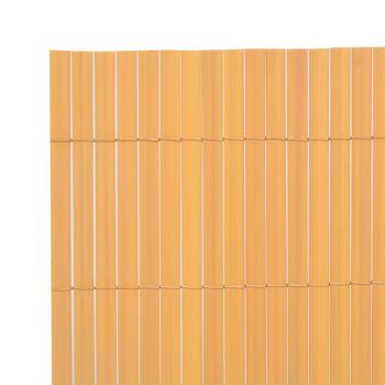 Doppelseitiger Gartenzaun PVC 150x500 cm Grau Gelb Kunststoff