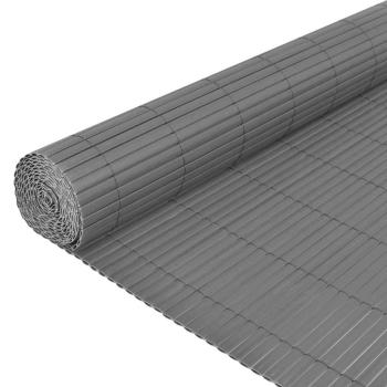 Doppelseitiges Gartenzaun PVC 150x500 cm Grau Grau PVC 150x300 cm