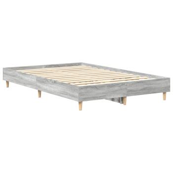 Bettgestell 120x190 cm Grau Sonoma Holzwerkstoff